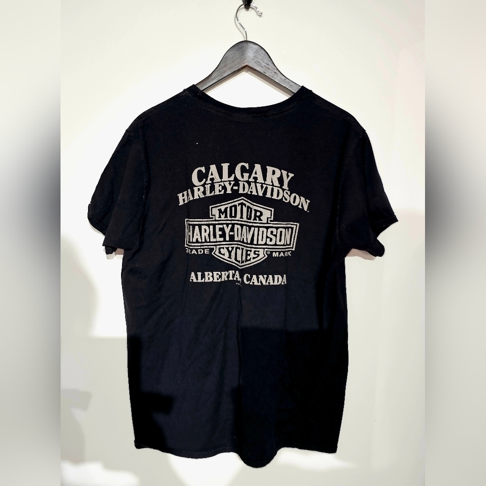 Harley Davidson Motorcycles Calgary, Alberta Pocket Shirt Size XL - Picture 3 of 5